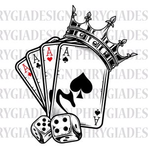 Karty do gry Svg Png, Karty do pokera Svg, Asy Svg, Poker królewski Svg, Karty Clip Art, Karty do pokera, Pobieranie cyfrowe, Natychmiastowe pobieranie