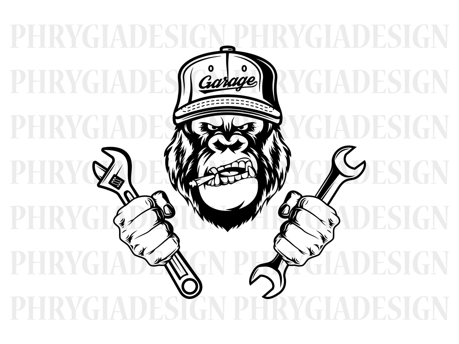 Angry Mechanic Sticker Gorilla Mechanic Svg , Gorilla Svg , Tools Svg , Wrenches Svg , Repair ...