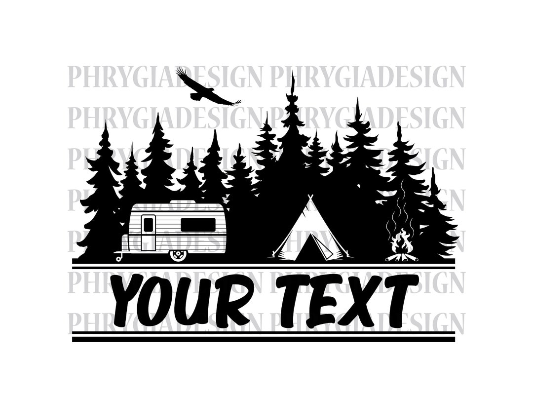 Camper Svg , Camping Svg , Camp Life Svg , Pine Trees Svg , Trailer Svg
