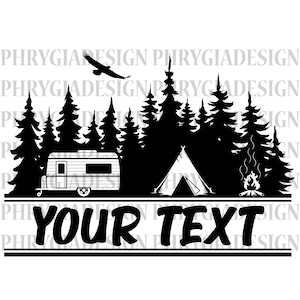Camper Svg , Camping Svg , Camp Life Svg , Pine Trees Svg , Trailer Svg , Camper Silhouette Svg , Camper Shirt Svg , Camper In Woods