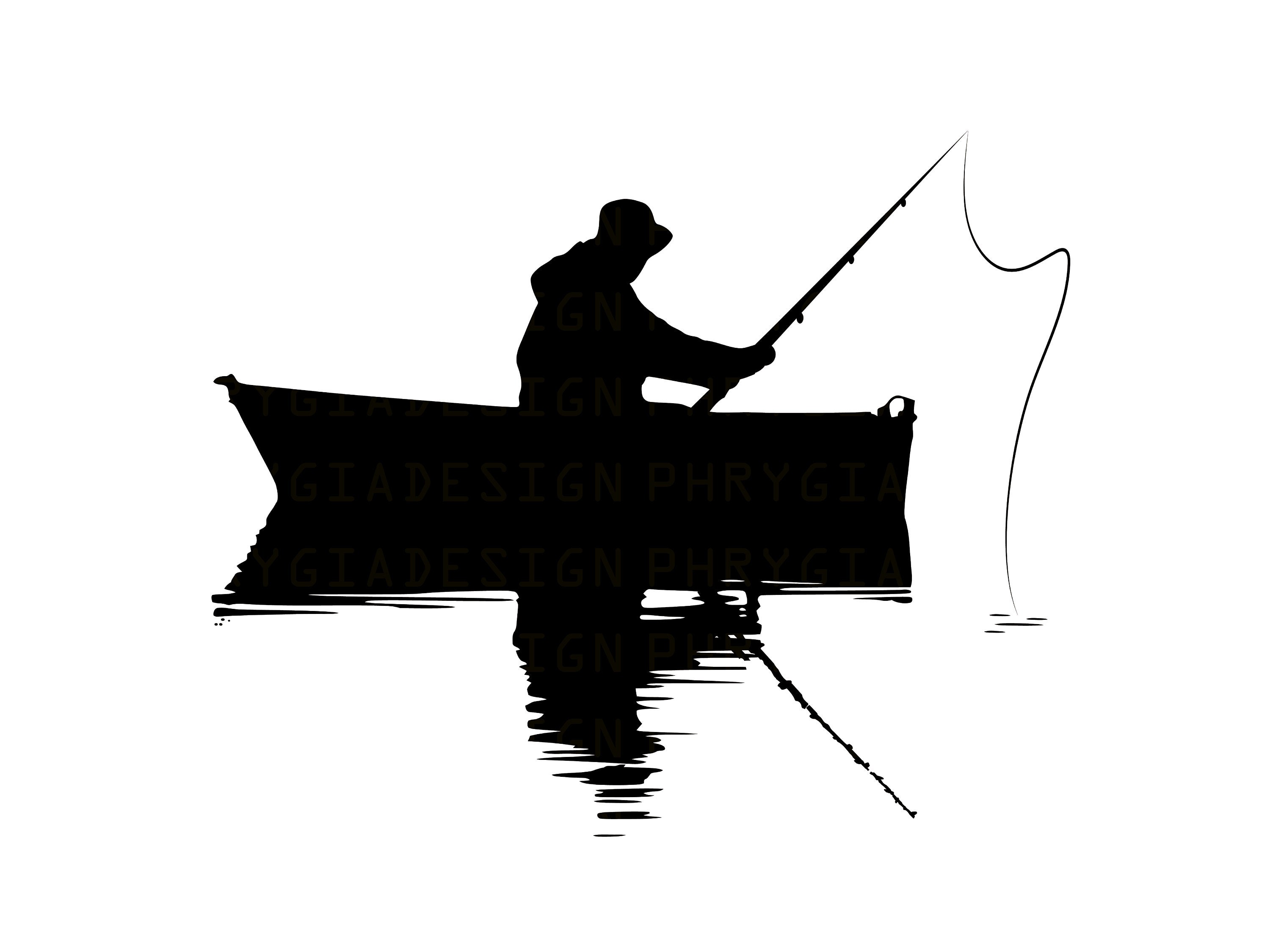 Boat Fishing Svg Png , Fisherman Clipart , Ocean , Pond , Lake , River ,  Vacation , Relaxation , Fish , Digital Download , Instant Download 
