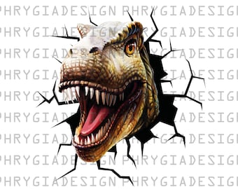 T-Rex Dinosaur, Dinosaur Sublimation Design, Dinosaur Clipart, T-Rex Png, Dinosaur Png, T-Shirt Design, Dtg Printing, Digital Download