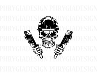 Plumber Skull Svg , Plumber Svg , Plumber Repair Svg , Pipefitter Skull Svg , Plumber Shirt Svg , Skull Svg , Plumber Clipart , Plumber Png