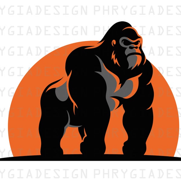 Gorilla Svg Png , Gorilla Clipart , Gorilla Sublimation Design , Gorilla Design , Digital Download , Instant Download