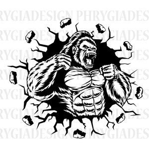 Angry Gorilla Svg , Gorilla Svg , Gorilla Vector , Gorilla Clipart , Gorilla Png , Gorilla Sublimation Design , Gorilla Shirt Svg
