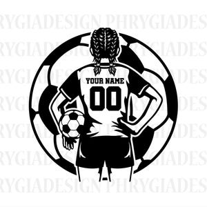 Soccer Girl Player Svg , Customized Soccer Player Svg , Soccer Player Svg , Soccer Svg , Soccer Clipart , Soccer Cutfile , Soccer Mom