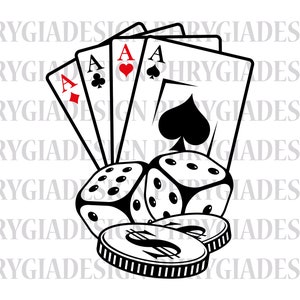 Playing Cards Svg , Poker Cards Svg , Aces Svg , Royal Flush Svg , Cards Clipart , Gambling Svg , Digital Download , Instant Download