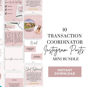 Soft Pink Transaction Coordinator Instagram Template Marketing | Canva Templates | Engagement | Real Estate Social Media Templates | Digital