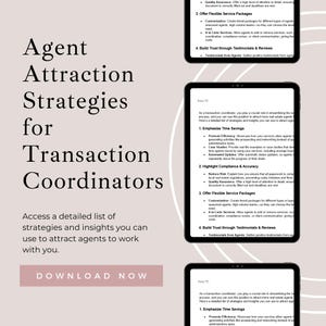 Transaction Coordinator Agent Attraction Strategies | TC Marketing | Transaction Coordinator Marketing | Real Estate TC | Microsoft Word