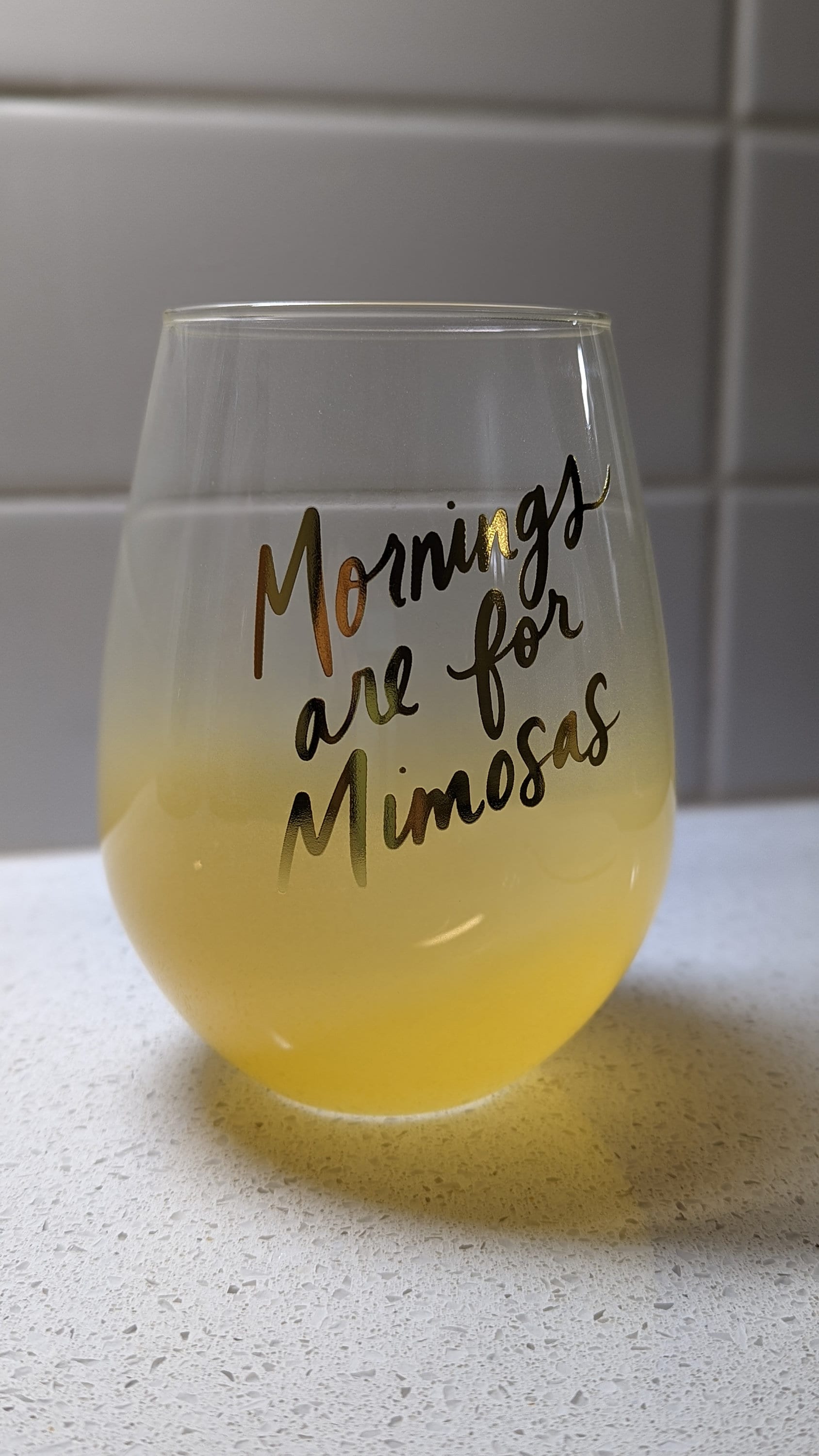 Mornings are for Mimosas Stemless Champagne Flute