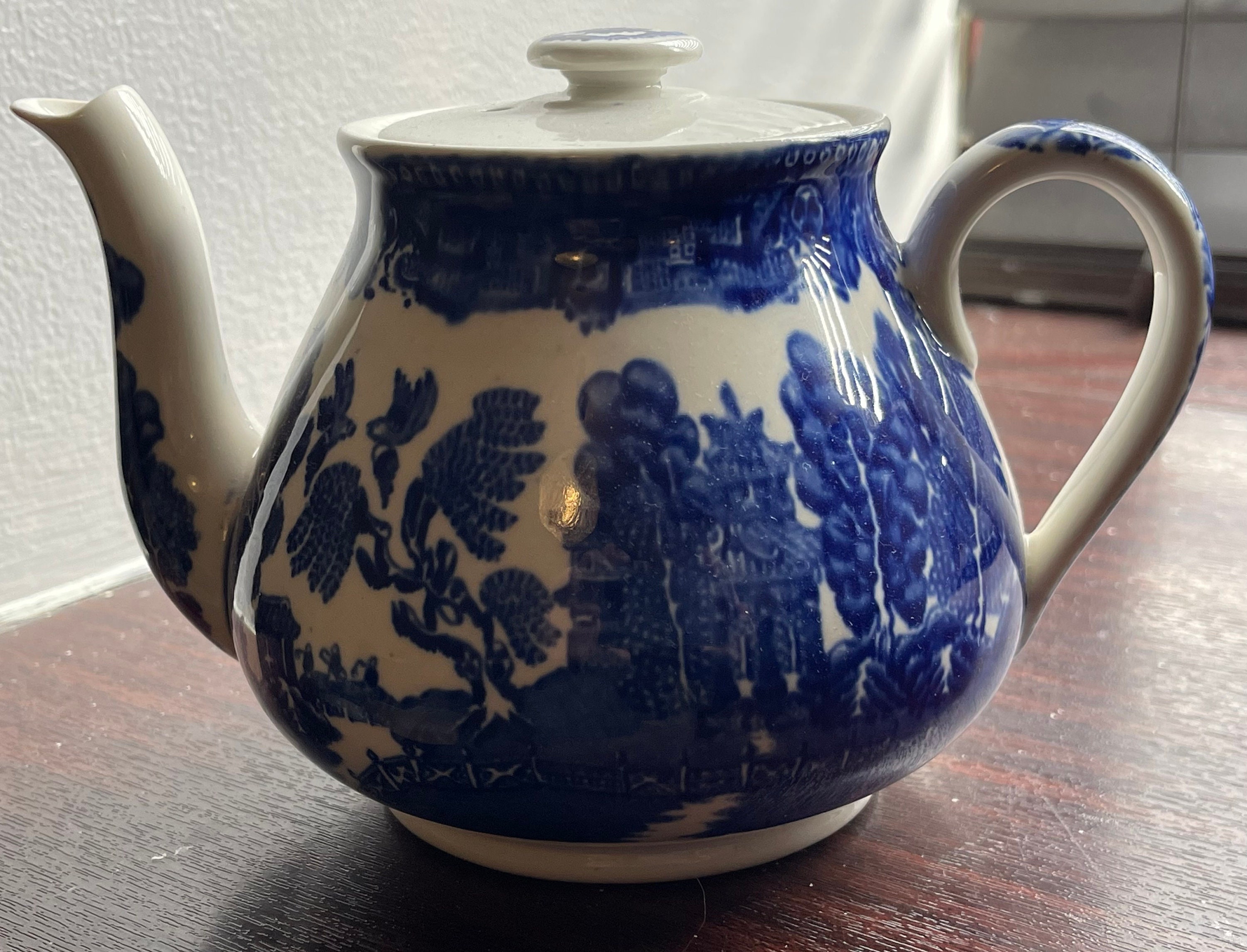 Vintage poss. Antique Enoch Wedgwood Willow Pattern Tea Pot Etsy UK