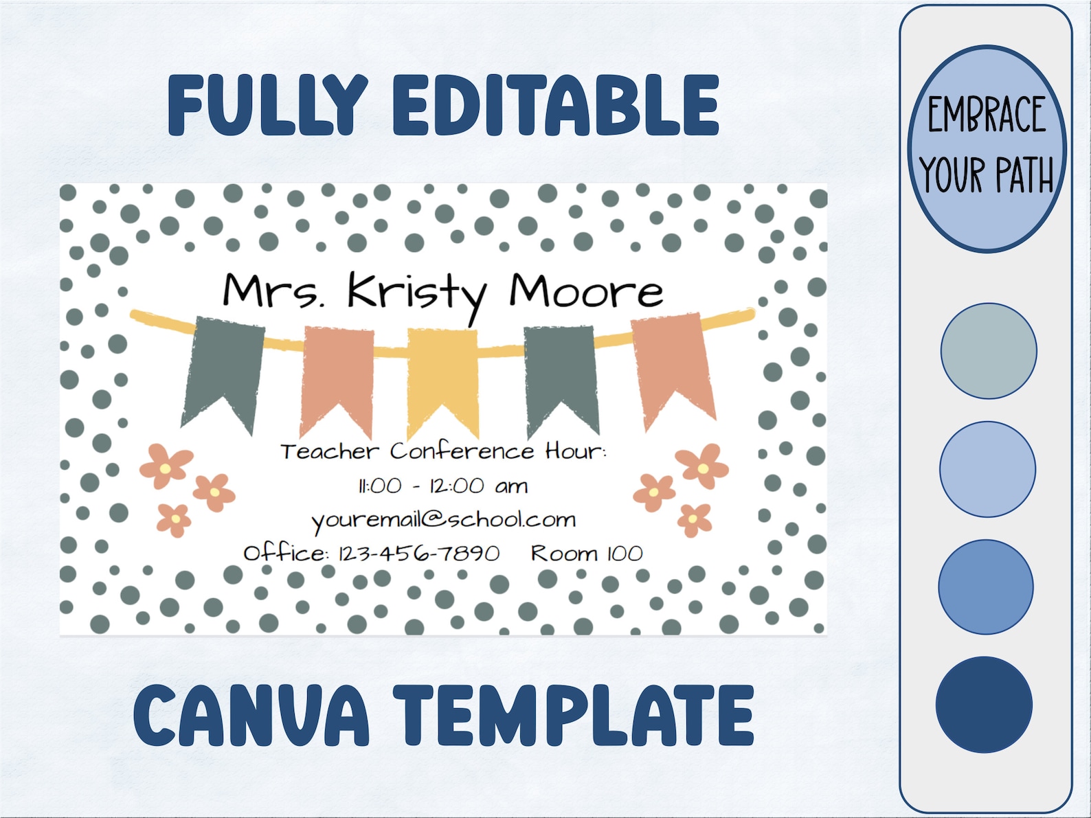 Teacher Contact Canva Template/back to School/teacher - Etsy