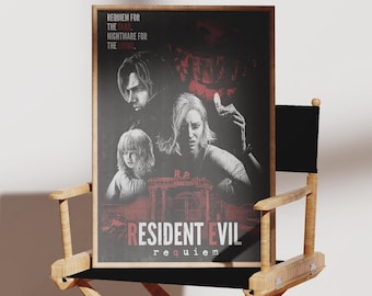Resident Evil: Requiem Poster - Retro Gaming Print - Horror Game Decor - Gamer Gift - Wall Art