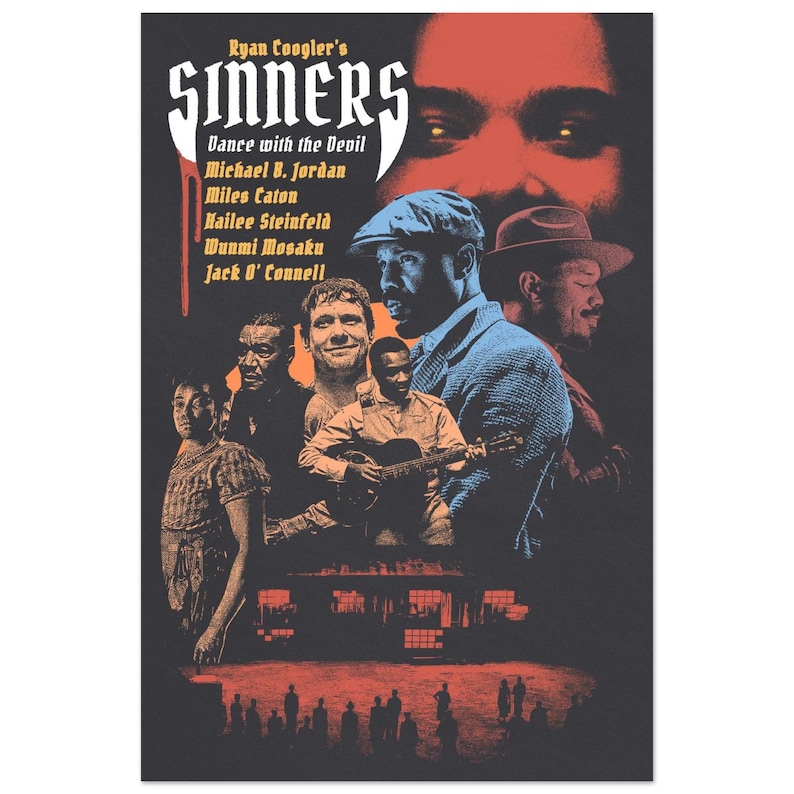 Sinners (2025) Vintage Movie Poster - Horror Film - Retro Design - Movie Lovers Gift 40x60 cm / 16x24″