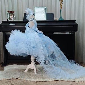 elsa style prom dress Blue Elsa Gown Prom Formal Dress EN903 Size 26W / Blue