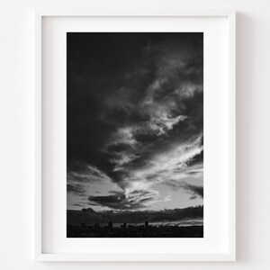 Epic Aesthetic Cloud Print, Black and White Cityscape, Fine Art Photo Print - for Workspaces, Offices, Wall Decor, Living Room, Sunset