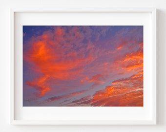 Cloud Painting Sunset Wall Art Cloud Photography Wall Art Prints Beautiful Wall Art Living Room Art Sunset Cloud Art Orange and Blue Art