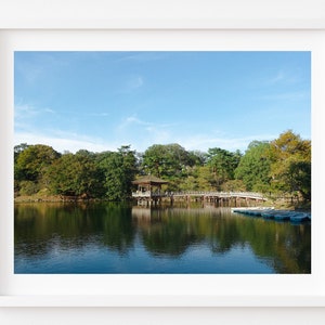 Japan Nature Print of a Floating Shrine Temple, High Quality Japanese Photo Art Print - for Living Spaces, Offices, Wall Art Aesthetic