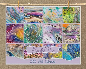 Fluid Art Printable Wall Calendar 2023