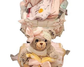 Tricycle & Wagon Diaper Cake Bundle, Baby Shower, Gifts, Centerpiece, Boy or Girl, Gender Reveal, Unique