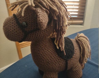 Handmade Crochet Pony - Chocolate brown