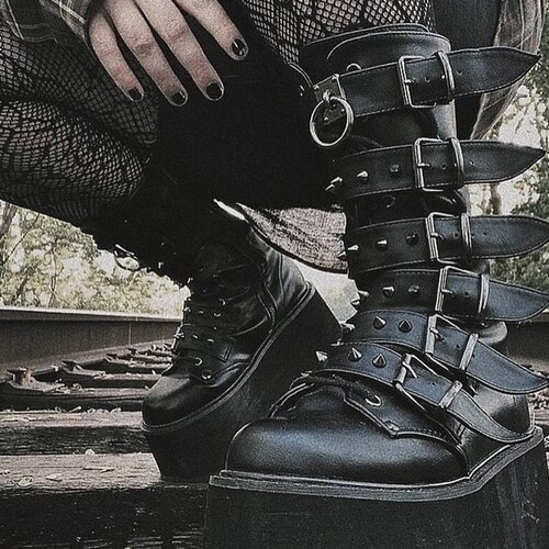 Gothic Boots Women Goth Black Shoes Gothic Punk Platform - Etsy