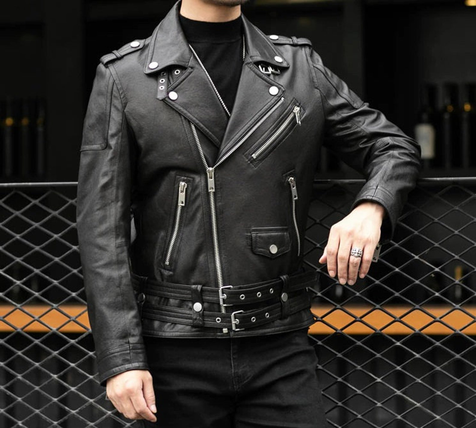 Vegan Leather Biker Jacket