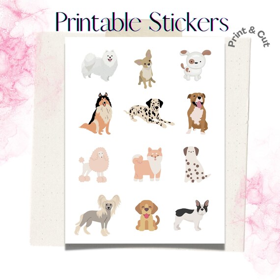 Printable Puppy Stickers Printable Dog Stickers Puppy - Etsy