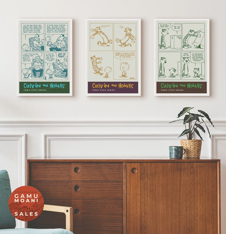 Calvin and Hobbes Art Print, Download Set of 3 Printable Posters - Etsy