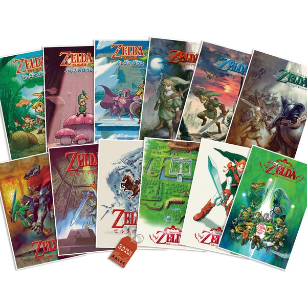 Affiche Zelda, affiche Legend of Zelda, affiche Ocarina of Time, affiche Twilight Princess, affiche Minish Cap, ensemble de 12 affiches Zelda imprimables