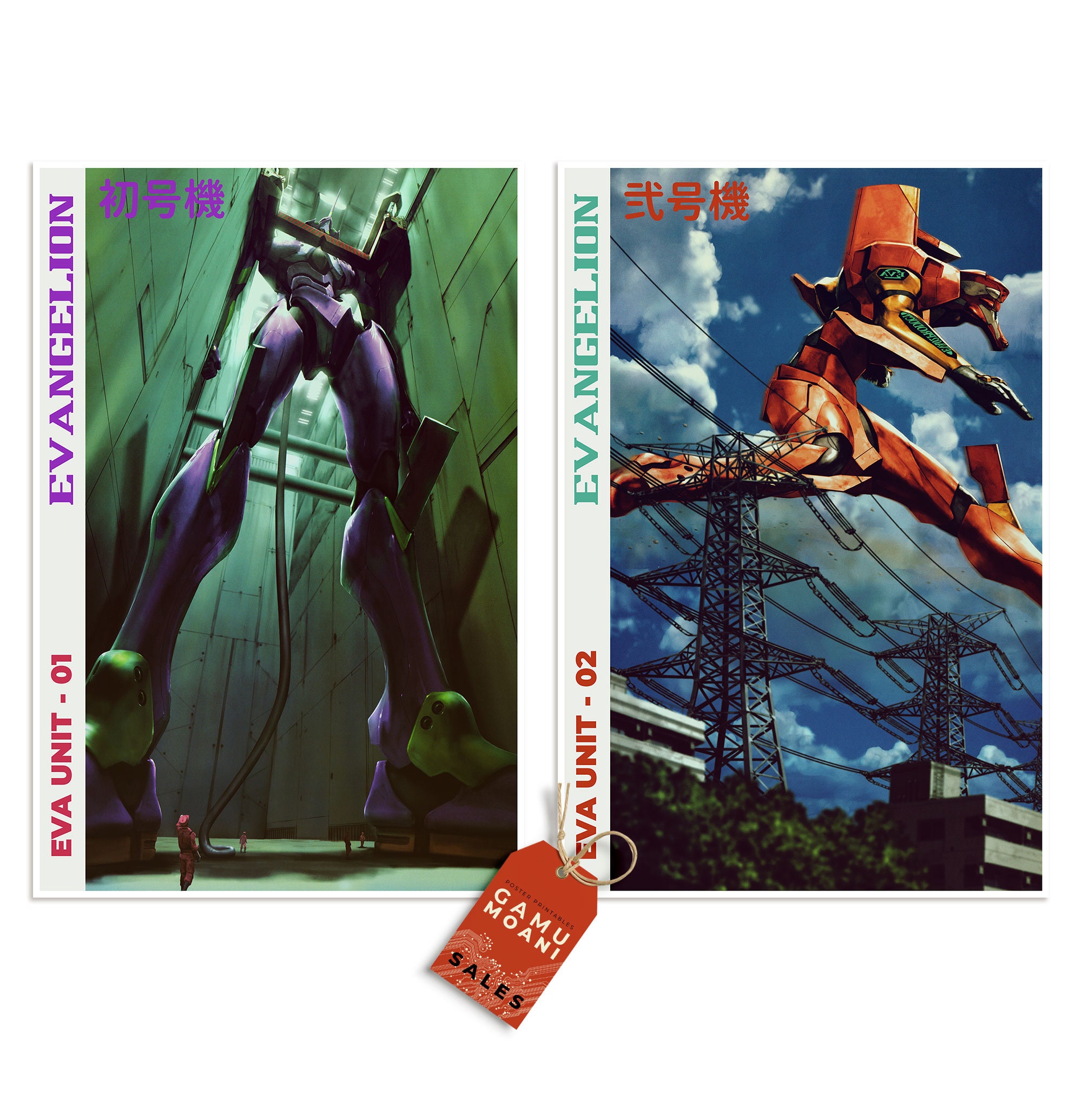 Neon Genesis Evangelion Printable Posters Anime Wall Art With Eva Units ...