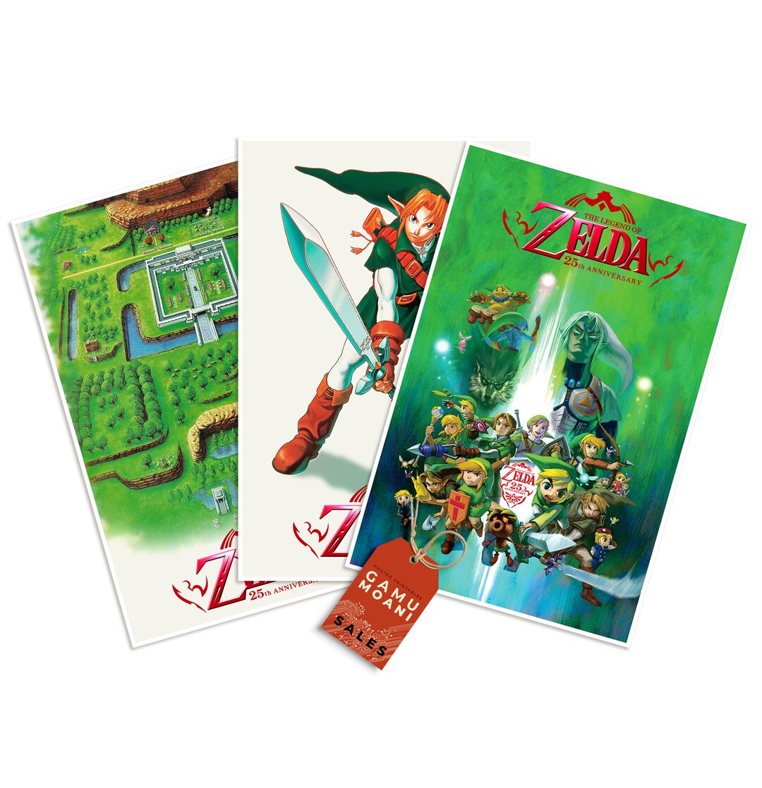 Zelda Poster, Legend of Zelda Poster, Legend of Zelda 25th Anniversary