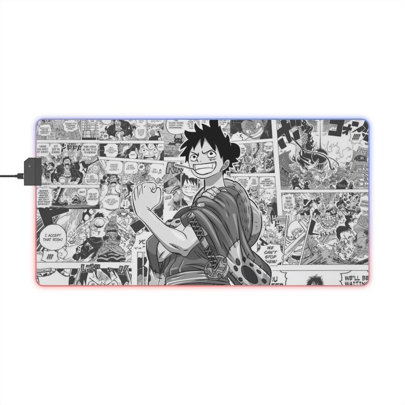 One Piece Anime Gaming Mouse Pad Luffy Zoro and Sanji Etsy UK