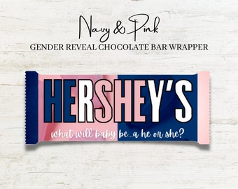 Printable Candy Bar Wrapper Gender Reveal Team Pink Team Blue - Etsy