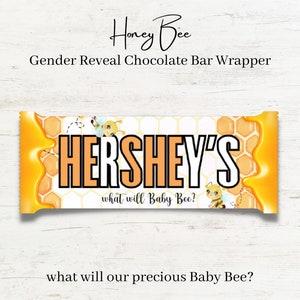 Gender Reveal Chocolate Bar Wrapper l He or She? l what will Baby Bee? l Digital Download Printable l Baby Shower