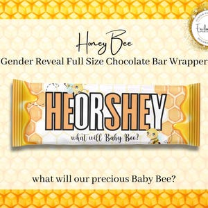 Envoltorio de barra de chocolate para revelar el género l ¿Él o ella? l ¿Qué será Baby Bee? l Descarga digital imprimible l Baby Shower