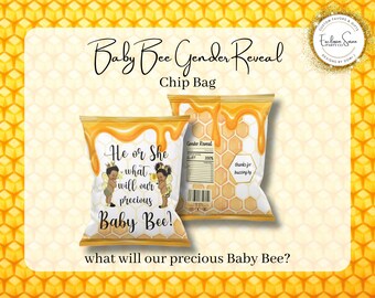 Baby Bumblebee Gender Reveal Chip Bag Printable (Digital Download)