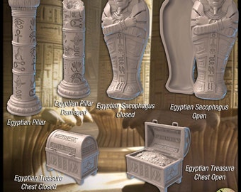 Egyptian Ruin Terrain Set Resin miniature ~ RPG,Egypt,Historic,desert,wargames.Escala 32mm