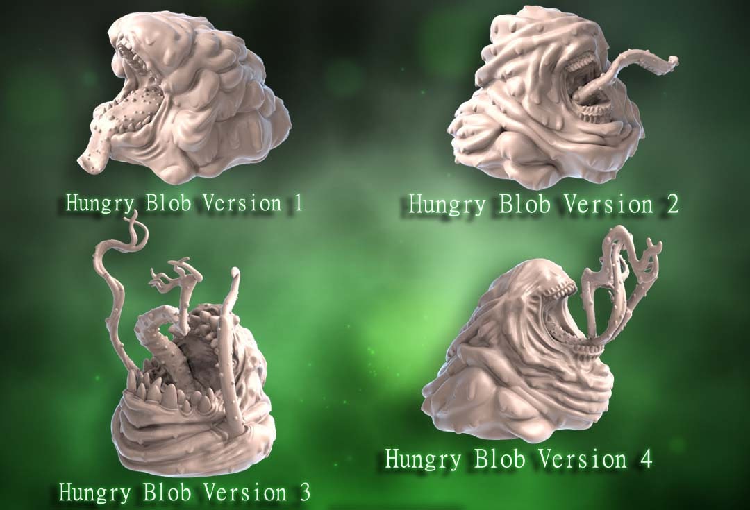Hungry Blobs Slimes Gelatinous Dnd Monster Resin Miniature Etsy