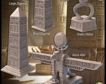 Egyptian Ruin Terrain Set Resin miniature ~ RPG,Egypt,Historic,desert,wargames.Escala 32mm