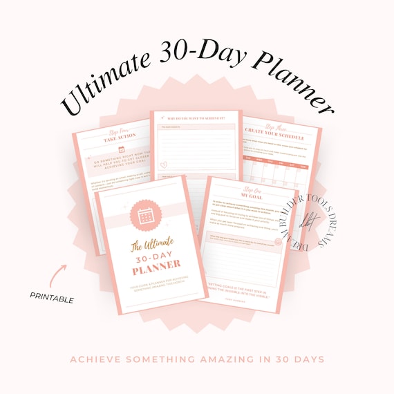 Ultimate 30 Day Planner Printable Monthly Goal Planner - Etsy