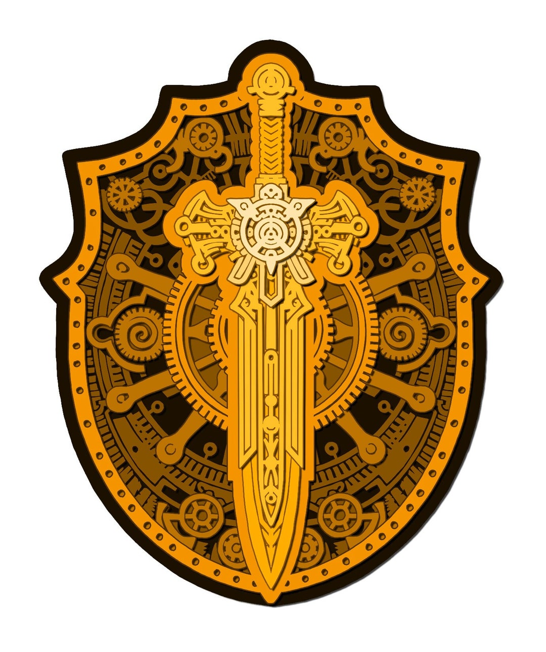 Clockwork Armaments Hand-drawn SVG 8 Layers Laser Cut Glowforge Ready ...