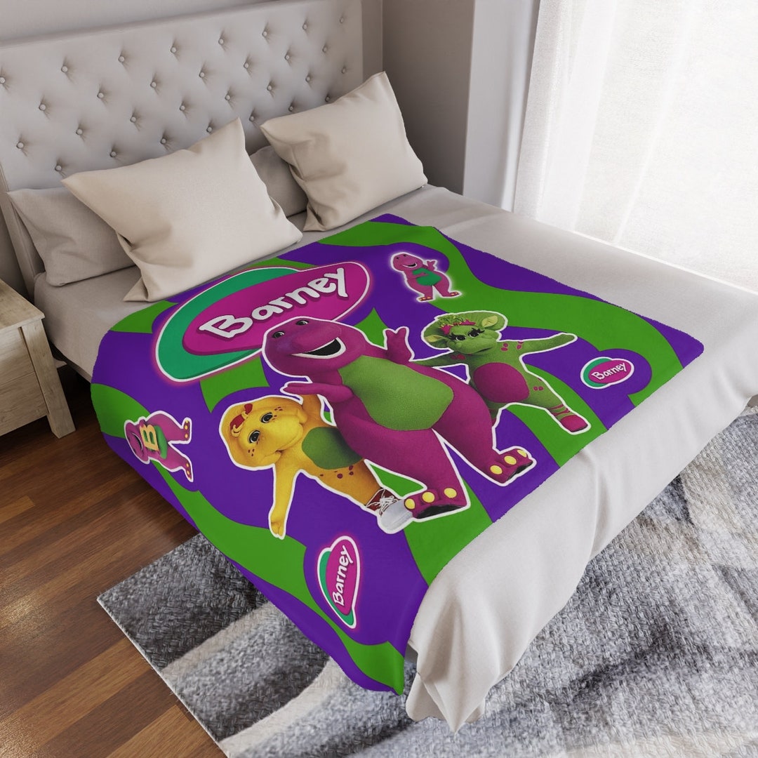 Barney the Dinosaur Throw Blanket Barney and Friends Etsy