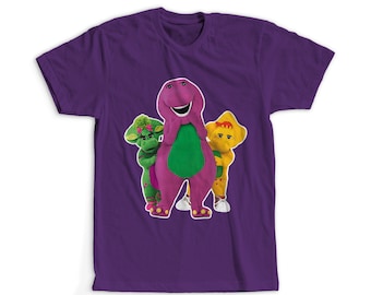 Barney The Dinosaur and friends Trio tshirt, adult size, children size shirt