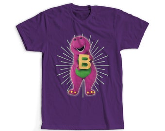 Barney The Dinosaur and friends with B sign tshirt, adult size, children size shirt