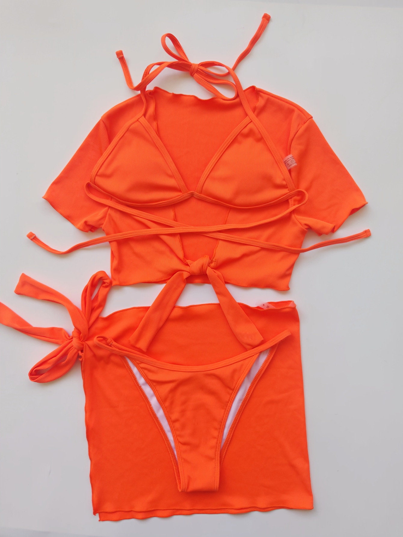 Sexy Slingshot Bikini, Mini Bikini Set, Deep Cleavage Dress, 4 Piece