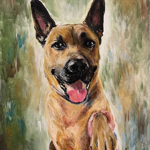 Custom Pet Portrait Painting: Hand-Painted Acrylic Dog & Cat Art