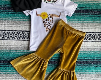 Cheetah Skull Bell Bottom Set