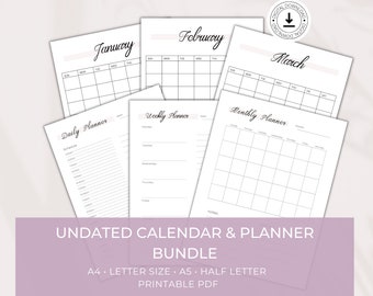 Blank Monthly Calendar Portrait Template Printable Calendar - Etsy UK