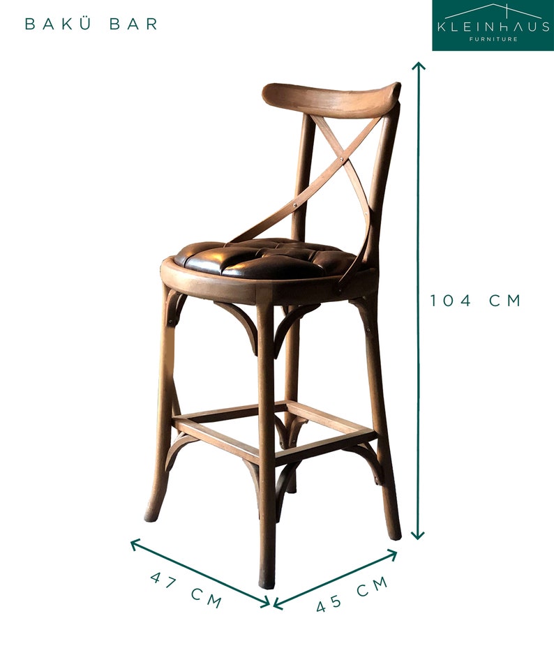 Wooden Bar Chair for Kitchen Personalized Seat Fabric Etsy